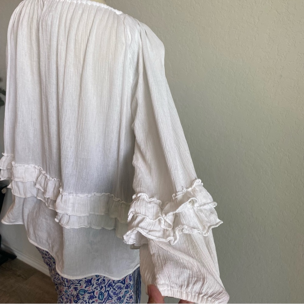 Denim & Supply Ralph Lauren Boho Top women’s size large peasant milkmaid - Picture 6 of 11